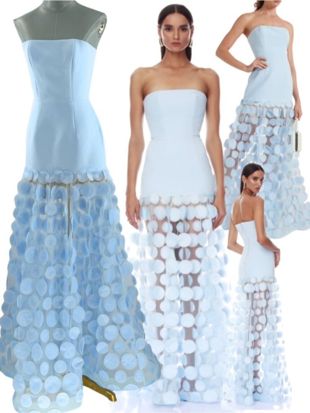 🆕 BRONX & BANCO 🧿 NWOT Harper Strapless Gown, Powder Blue - Sz XS US 2 - Picture 1 of 15